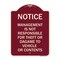 Signmission Management Is Not Responsible for Theft or Damage to Vehicles or Contents Alum, 24" H, BU-1824-23877 A-DES-BU-1824-23877 - alternate 1